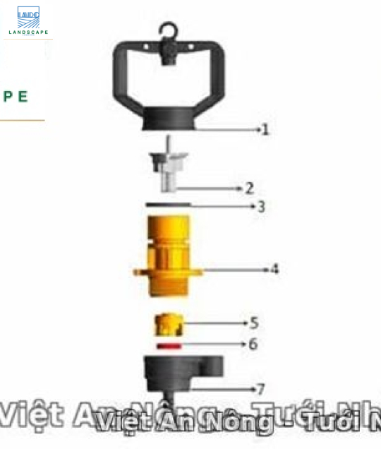 Béc tưới gốc bù áp AQ206PC 39 lít – Automat
