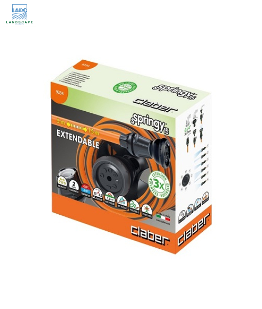 Cuộn vòi dây tưới co giãn 15m Claber Spingy 9334