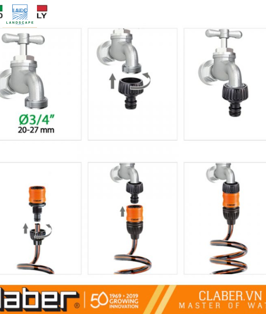 Bộ dây tưới xoắn ốc 15m Claber Spiral Kit Plus 9338
