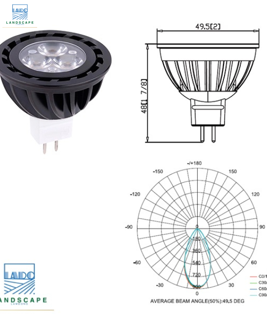 Bóng Đèn LED MR16 5W 12VDC-LT1016A
